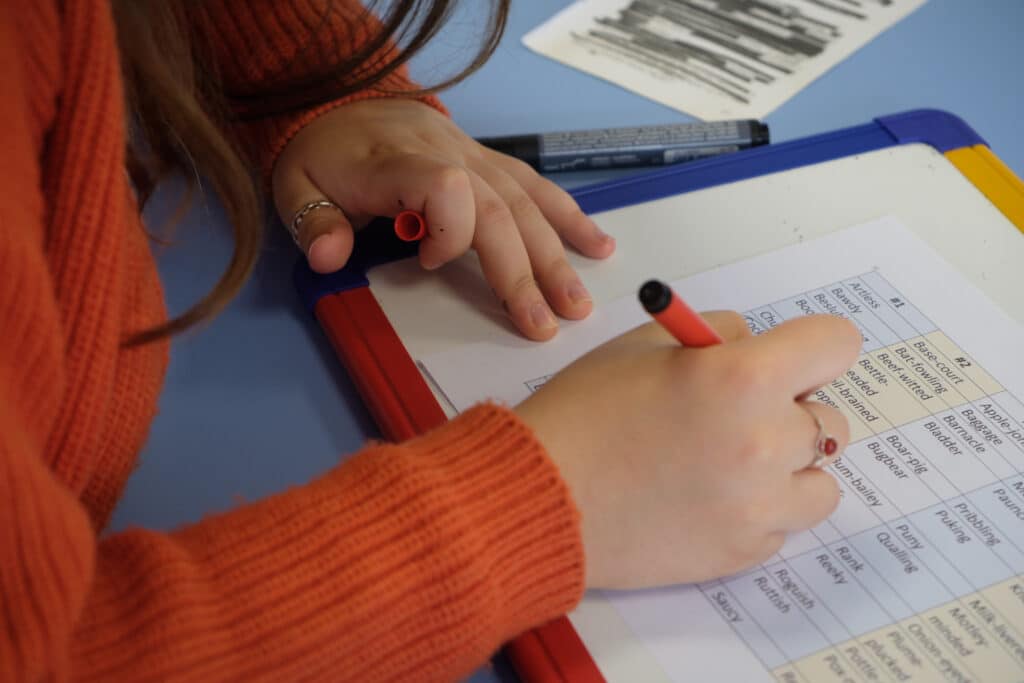English student working